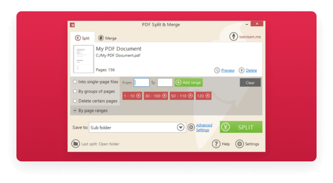 3 modos de Separador de PDF